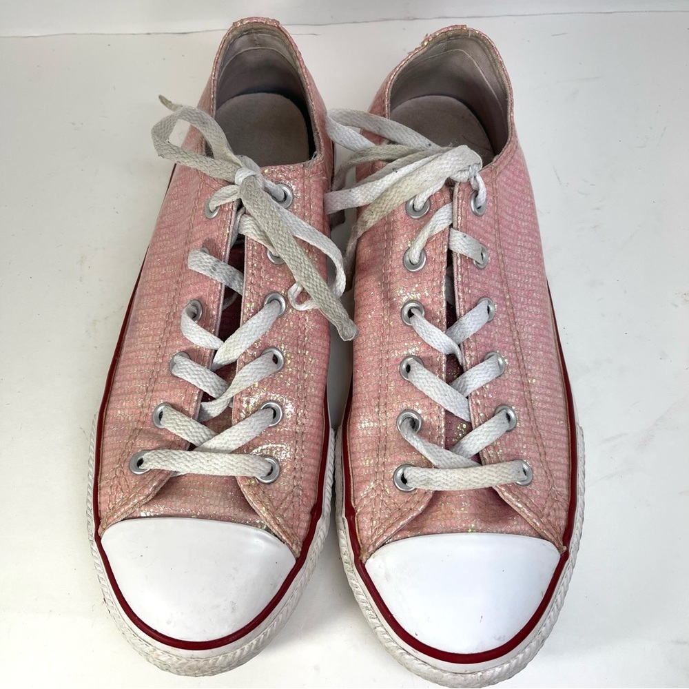 CONVERSE Girls' Converse Chuck Taylor All Star Ox‎ Sparkle Pink Sneakers Size 6